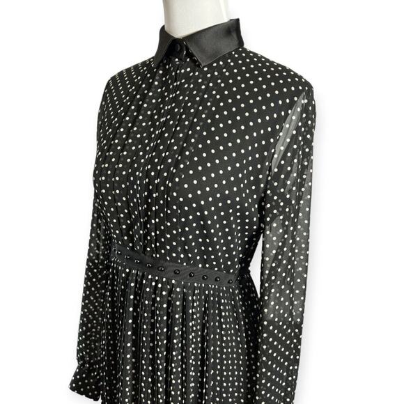 NEW GIAMBA Paris Polka Dots Collared Maxi Dress Black ITALY SIZE 42 US 6 NWT - Picture 15 of 15